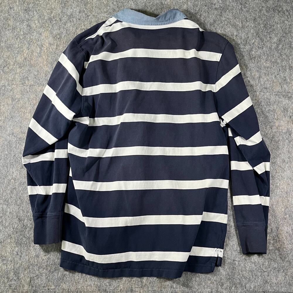 J.Crew Striped Rugby Shirt / Men's XL / Heavyweight 100% Cotton Navy White AR853 - Picture 2 of 13